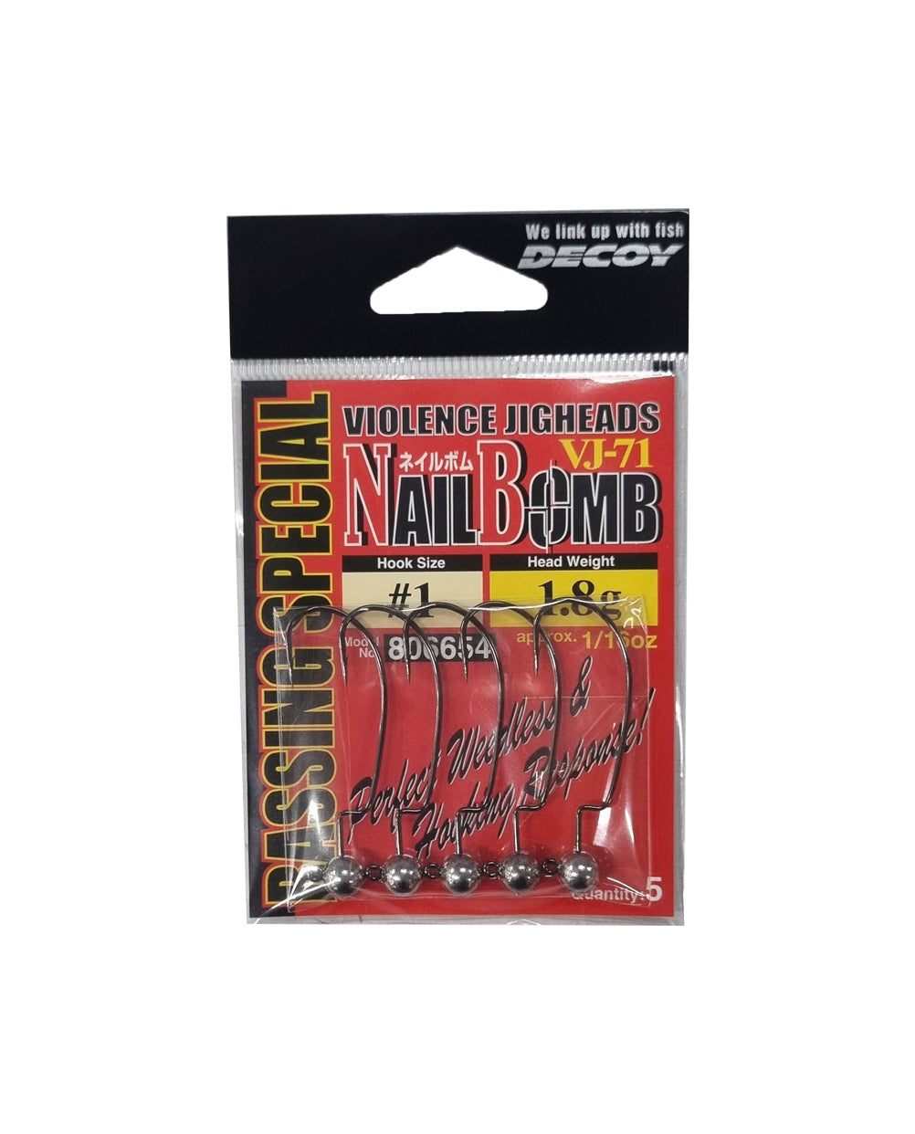 Decoy Weedless Nail Bomb Jig Heads
